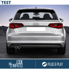 2 pcs EXHAUST TIPS for AUDI A3 8V 12-16 Chromed Stainless STEEL | PLUG & PLAY Installation