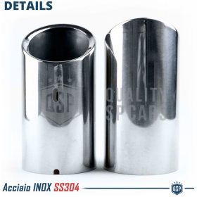 2 pcs EXHAUST TIPS for AUDI A3 8V 12-16 Chromed Stainless STEEL | PLUG & PLAY Installation
