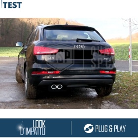 2 TERMINALI di Scarico Sportivi per AUDI Q3 8U CROMATI in ACCIAIO Inox | Ad Incastro Plug & Play