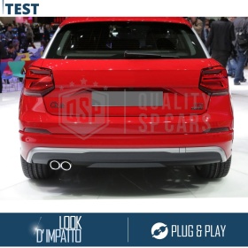 2X Embellecedores Tubos de ESCAPE para AUDI Q2 en ACERO Inoxidable | Instalación PLUG & PLAY