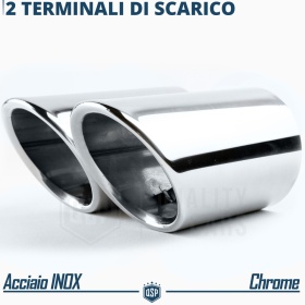 2 Embellecedores Tubos de ESCAPE para AUDI A4 B8 DX + SX en ACERO Inoxidable | PLUG & PLAY