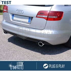 2 TERMINALI di Scarico DX + SX per AUDI A6 C6 CROMATI in ACCIAIO Inox | Ad Incastro