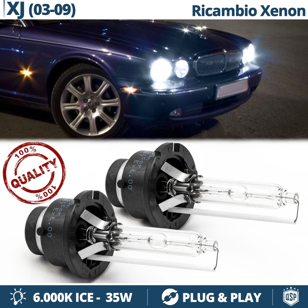2x Bombillas Xenon D2S de Repuesto para JAGUAR XJ (X350-X358) Luz 6.000K Blanco Frio Lámpara 35W