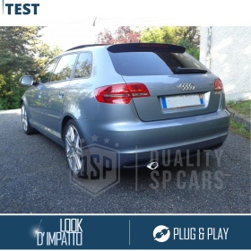 1 TERMINALE di Scarico Sportivo per AUDI A3 8P in ACCIAIO Inox Cromato | Ad Incastro Plug & Play