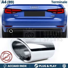 1 AUSPUFFBLENDE Endrohr für AUDI A4 B9 Chromfinishstahl | PLUG & PLAY-Installation