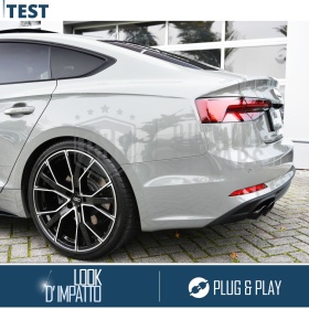2X Embellecedores Tubos de ESCAPE para AUDI A5 8W6 en ACERO Inoxidable Negro | PLUG & PLAY