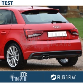 2X Embellecedores Tubos de ESCAPE para AUDI A1 8X en ACERO Inoxidable Negro | Instalación PLUG & PLAY