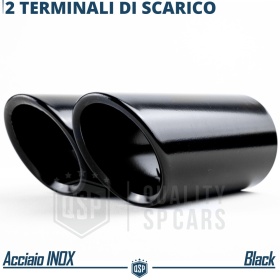 2 pcs EXHAUST TIPS for AUDI A3 8V BLACK Stainless STEEL | PLUG & PLAY Installation