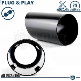 2 pcs EXHAUST TIPS for AUDI A3 8V BLACK Stainless STEEL | PLUG & PLAY Installation