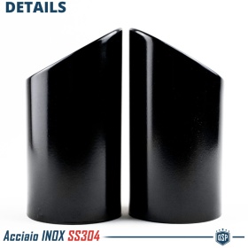 2 pcs EXHAUST TIPS for AUDI A3 8V BLACK Stainless STEEL | PLUG & PLAY Installation