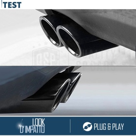 2 pcs EXHAUST TIPS for AUDI A3 8V BLACK Stainless STEEL | PLUG & PLAY Installation