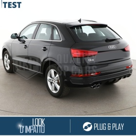 2 TERMINALI di Scarico Sportivi per AUDI Q3 8U NERI in ACCIAIO Inox | Ad Incastro Plug & Play