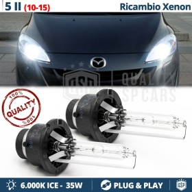 Coppia Lampadine di Ricambio Xenon D2S per MAZDA 5 II Luci Bianco Ghiaccio 6000K 35W