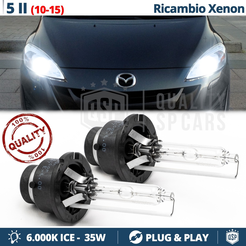 2x D2S Xenon Replacement Bulbs for MAZDA 5 II HID 6000K White Ice 35W 2x D2S Xenon Replacement Bulbs for MAZDA 5 II HID 6000K White Ice 35W