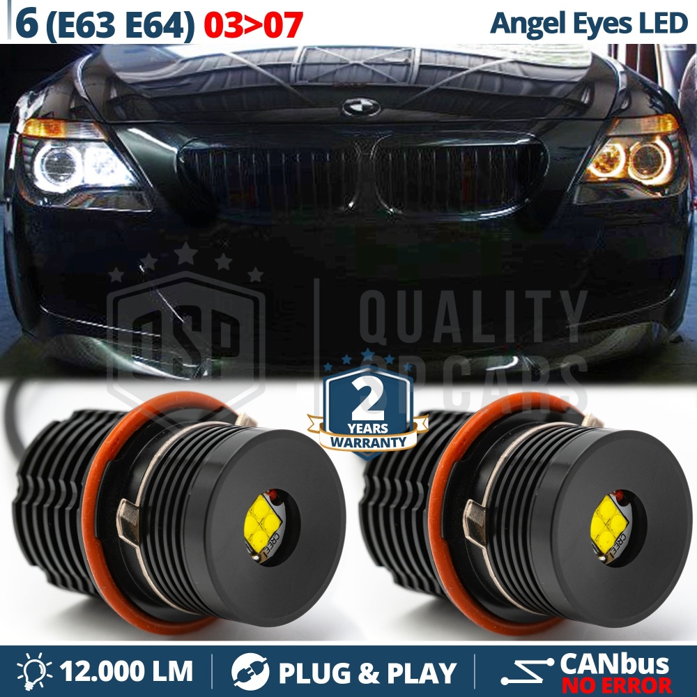 ANGEL EYES LED Para BMW SERIE 6 E63 E64 HASTA 06/2007 | Luces de Posición Blancas 32W CANbus