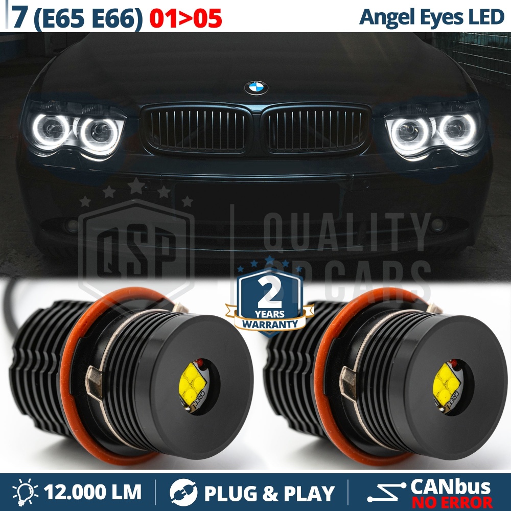 ANGEL EYES LED Para BMW SERIE 7 E65 E66 HASTA 2005 | Luces de Posición Blancas 32W CANbus NO ERROR