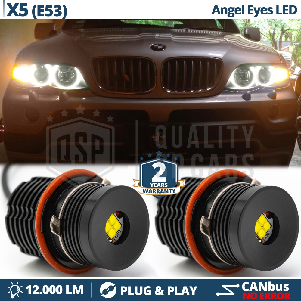 ANGEL EYES LED Para BMW X5 E53 de 2000 CON xenón | Luces de Posición Blancas 32W CANbus
