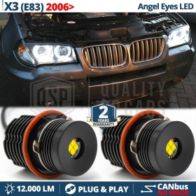 ANGEL EYES LED Para BMW X3 E83 de 2006 a 2010 Con Xenon | Luces de Posición Blancas 32W CANbus