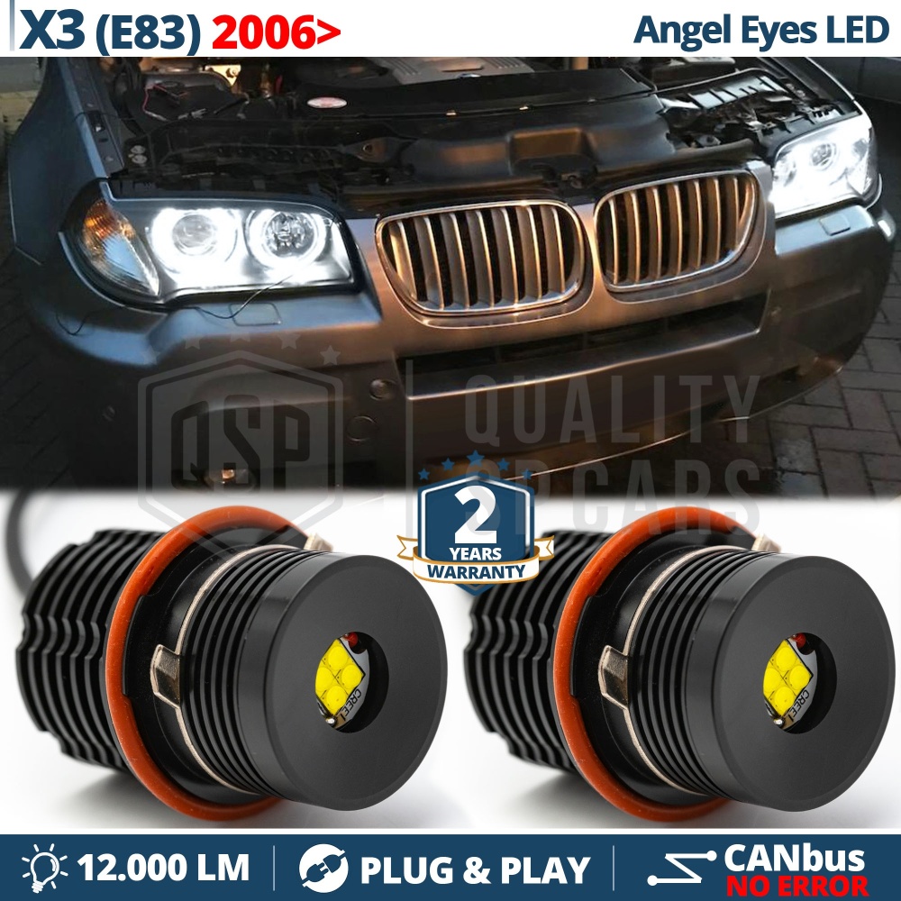 ANGEL EYES LED Para BMW X3 E83 de 2006 a 2010 Con Xenon | Luces de Posición Blancas 32W CANbus