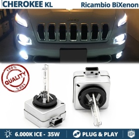 2x Bombillas Bi-Xenon D3S de Repuesto para JEEP CHEROKEE KL Luz 6.000K Blanco Frio Lámpara 35W