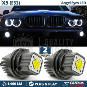 ANGEL EYES LED Para BMW X5 E53 de 2000 CON Xenón | Luces de Posición Blancas 80W CANbus NO ERROR