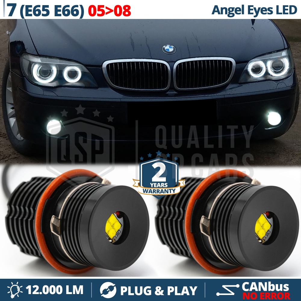 ANGEL EYES LED Para BMW SERIE 7 E65 E66 desde 2005 | Luces de Posición Blancas 32W CANbus NO ERROR