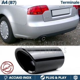 1 Tubo de ESCAPE para AUDI A4 B7 en ACERO Inoxidable Negro | Instalación PLUG & PLAY