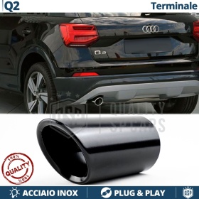 1 Tubo de ESCAPE para AUDI Q2 en ACERO Inoxidable Negro | Instalación PLUG & PLAY