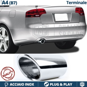 1 Embellecedor Tubo de ESCAPE para AUDI A4 B7 en ACERO Inoxidable | Instalación PLUG & PLAY
