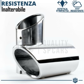 2X Embellecedores Tubos de ESCAPE para VW TOURAN 2 en ACERO Inoxidable | Instalación PLUG & PLAY