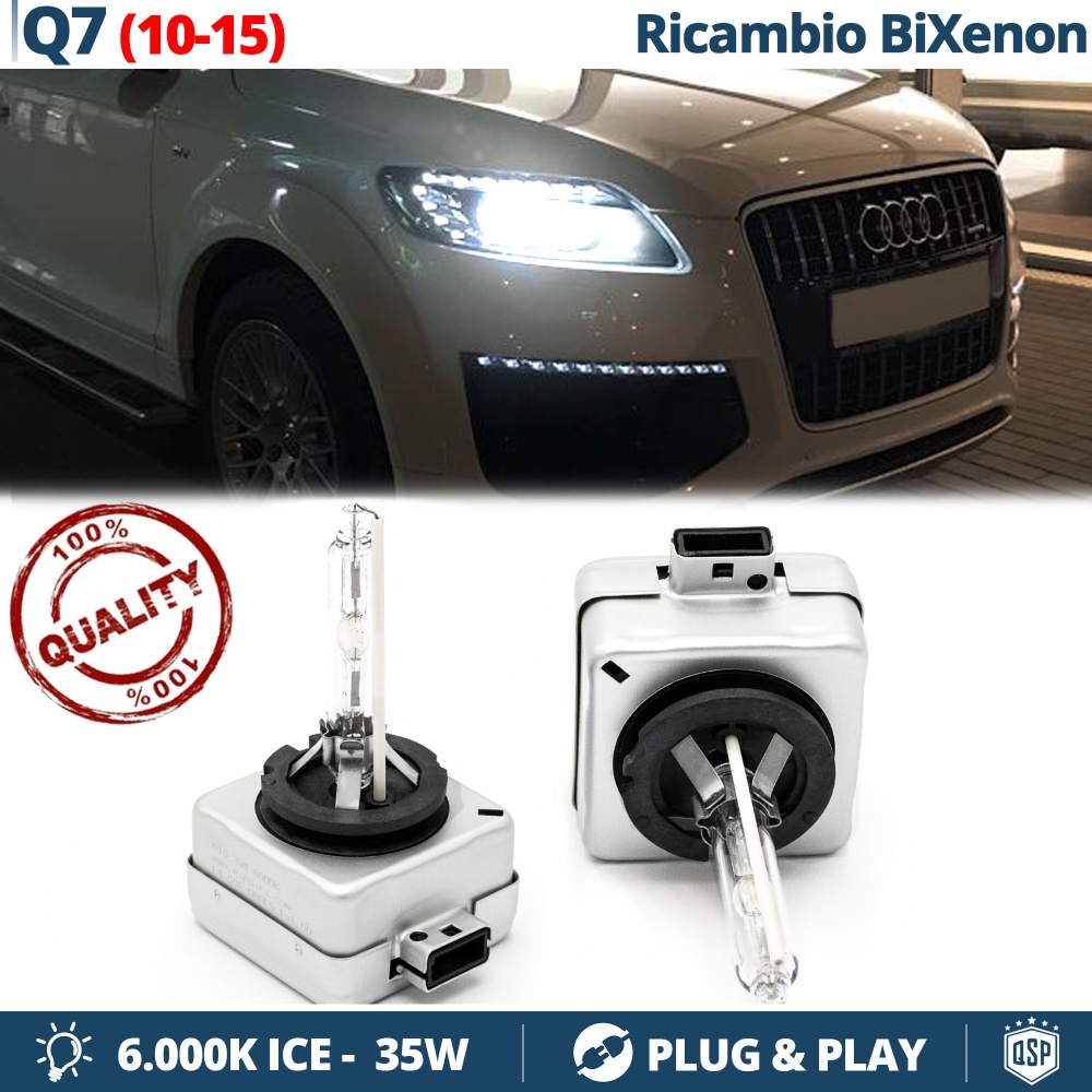 2x Bombillas Bi-Xenon D3S de Repuesto para AUDI Q7 4L 10-15 Luz 6.000K Blanco Frio Lámpara 35W