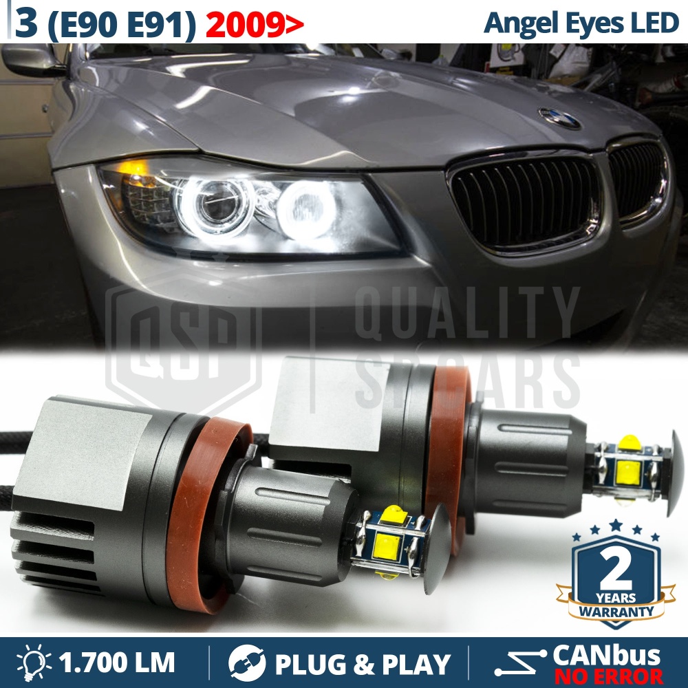 H8 LED ANGEL EYES Für BMW 3er E90 E91 FACELIFT, MIT XENON | Weißes Standlicht CANbus 40W