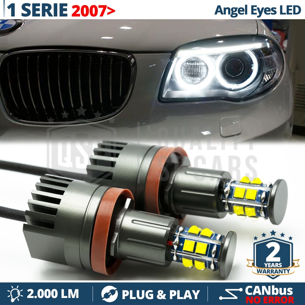 H8 LED ANGEL EYES For BMW 1 Series E87 E88 E81 E82 From 2007 | White Parking Lights 120W CANbus