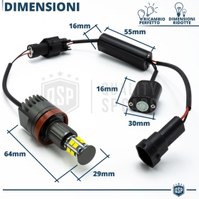 H8 LED ANGEL EYES For BMW 1 Series E87 E88 E81 E82 From 2007 | White Parking Lights 120W CANbus