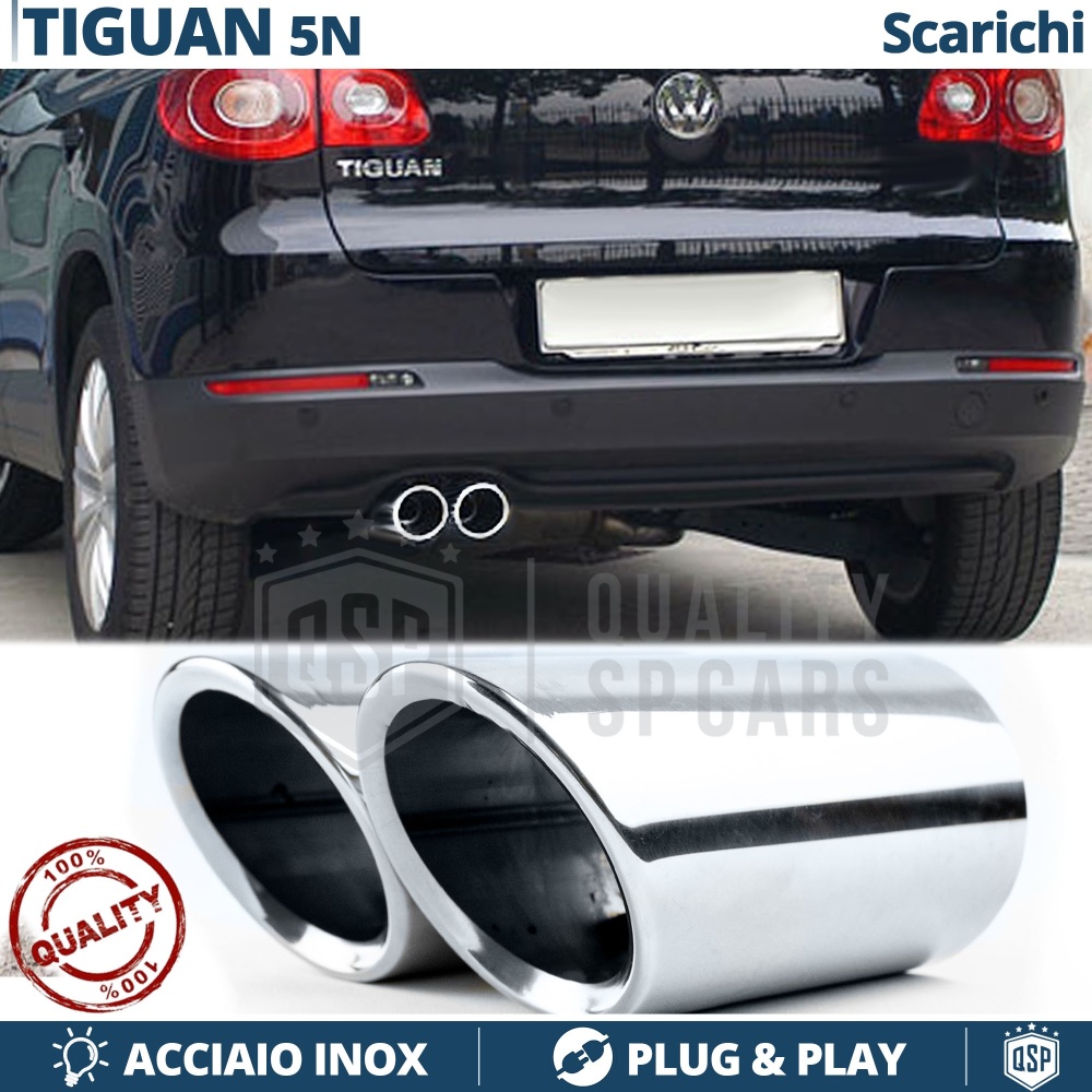2X Embellecedores Tubos de ESCAPE para VW TIGUAN 5N 07-11 en ACERO Inoxidable | Instalación PLUG & PLAY 2X Embellecedores Tubos de ESCAPE para VW TIGUAN 5N 07-11 en ACERO Inoxidable | Instalación PLUG & PLAY