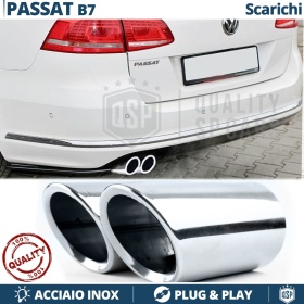 2X Embellecedores Tubos de ESCAPE para VW PASSAT B7 en ACERO Inoxidable | Instalación PLUG & PLAY