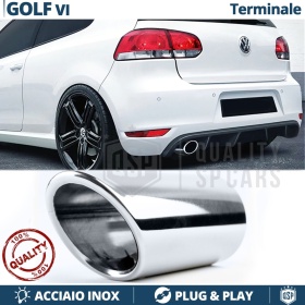 1 EMBOUT d' Échappement pour VW GOLF 6 en ACIER Inoxydable Chromé | Installation PLUG & PLAY