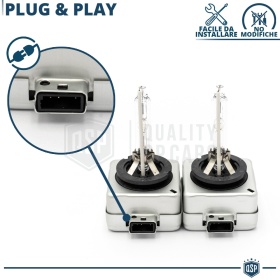 2x Bombillas Bi-Xenon D1S de Repuesto para AUDI Q7 4L (05-09) Luz 6.000K Blanco Frio Lámpara 35W