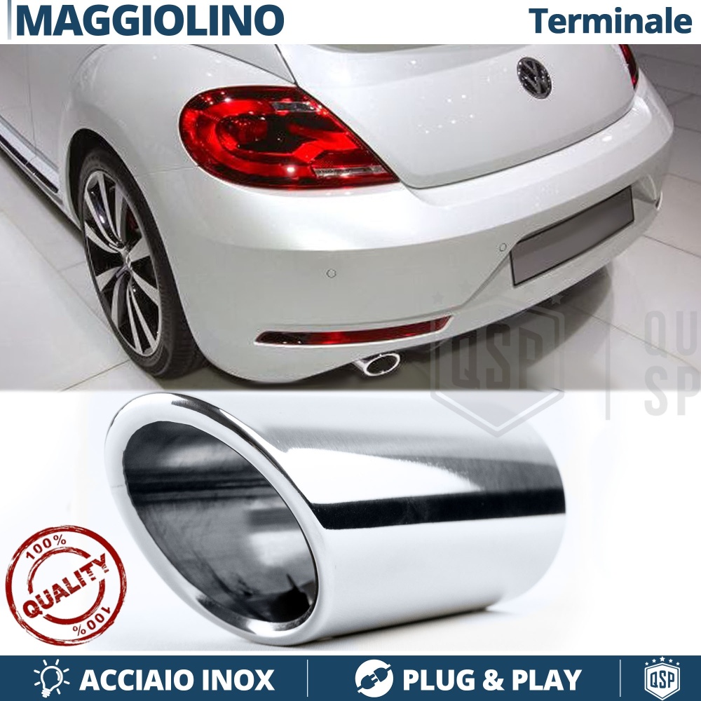 1 Embellecedor Tubo de ESCAPE para VW Maggiolino (desde 2011) en ACERO Inoxidable | PLUG & PLAY