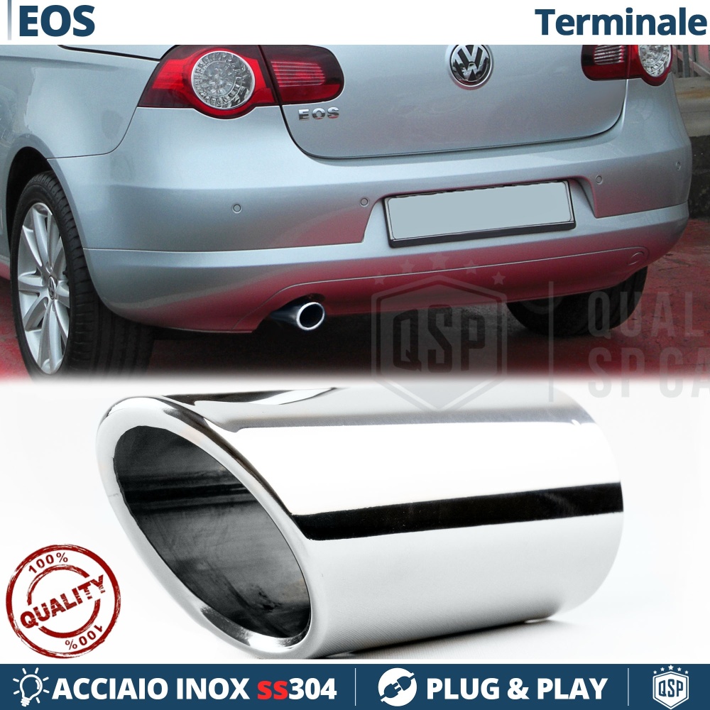 Tubo de ESCAPE para VW EOS en ACERO Inoxidable Cromado | Instalación PLUG & PLAY
