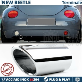 AUSPUFFBLENDE Endrohr für VW NEW BEETLE Chromfinishstahl | PLUG & PLAY-Installation