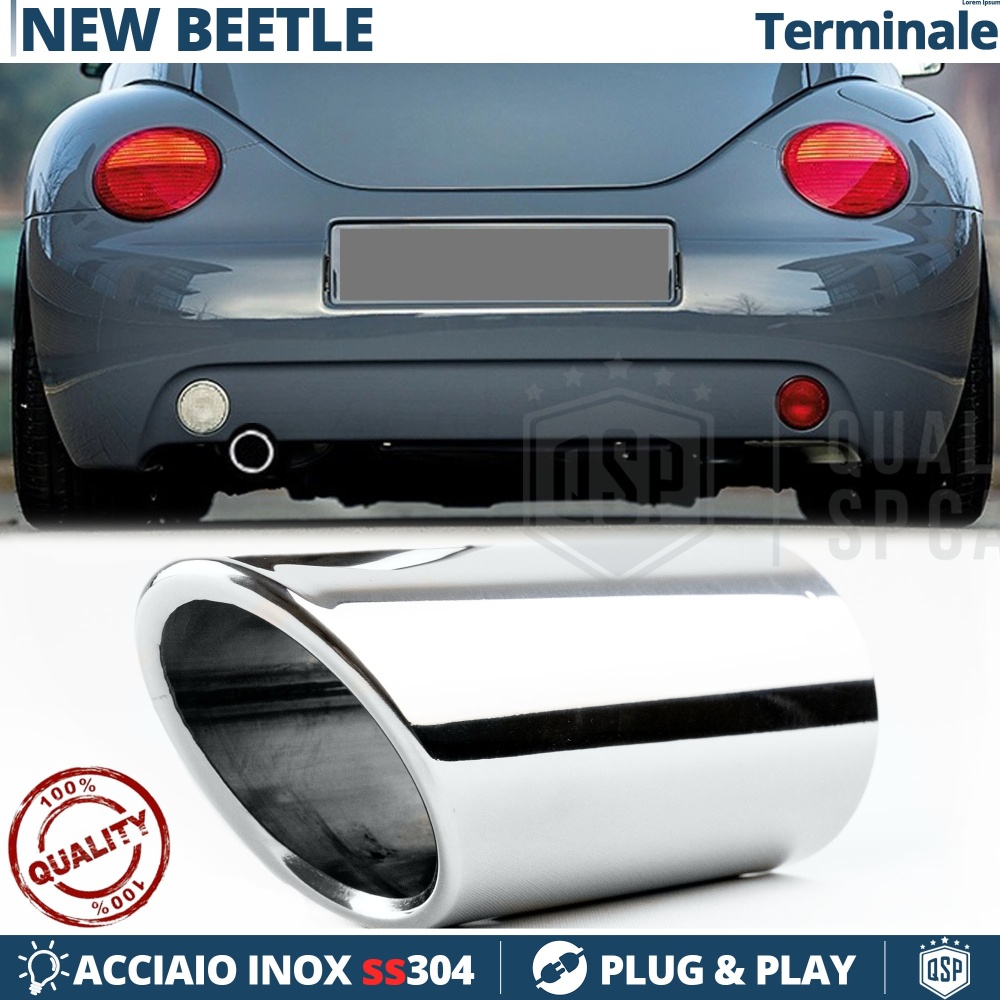 AUSPUFFBLENDE Endrohr für VW NEW BEETLE Chromfinishstahl | PLUG & PLAY-Installation