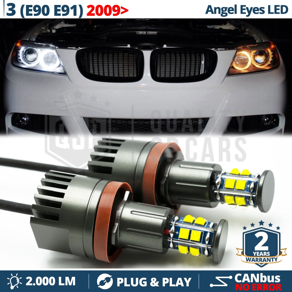 ANGEL EYES LED H8 Para BMW Serie 3 E90 E91 FACELIFT, CON XENÓN | Luces Blancas CANbus 120W