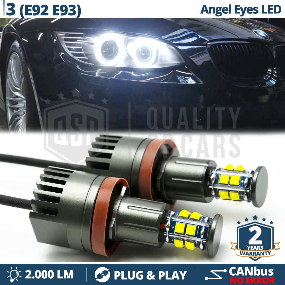 ANGEL EYES LED H8 Para BMW Serie 3 E92 E93 | Luces de Posición Blancas 120W CANbus NO ERROR