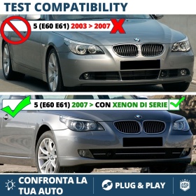 H8 LED ANGEL EYES For BMW 5 Series E60 E61 FROM 2007 With Xenon | White Parking Lights 40W CANbus