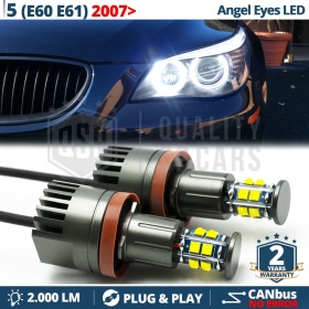 H8 LED ANGEL EYES For BMW 5 Series E60 E61 FROM 2007 With Xenon | White Parking Lights 120W CANbus