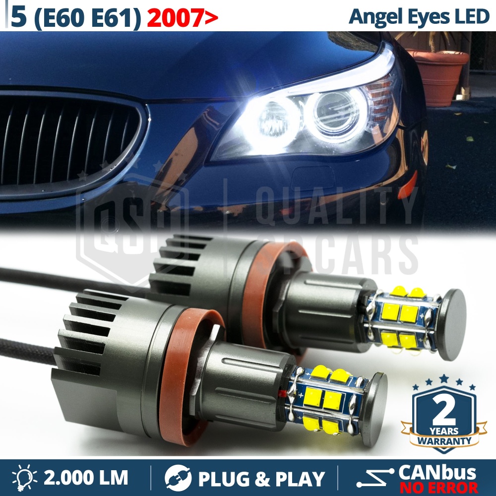H8 LED ANGEL EYES For BMW 5 Series E60 E61 FROM 2007 With Xenon | White Parking Lights 120W CANbus