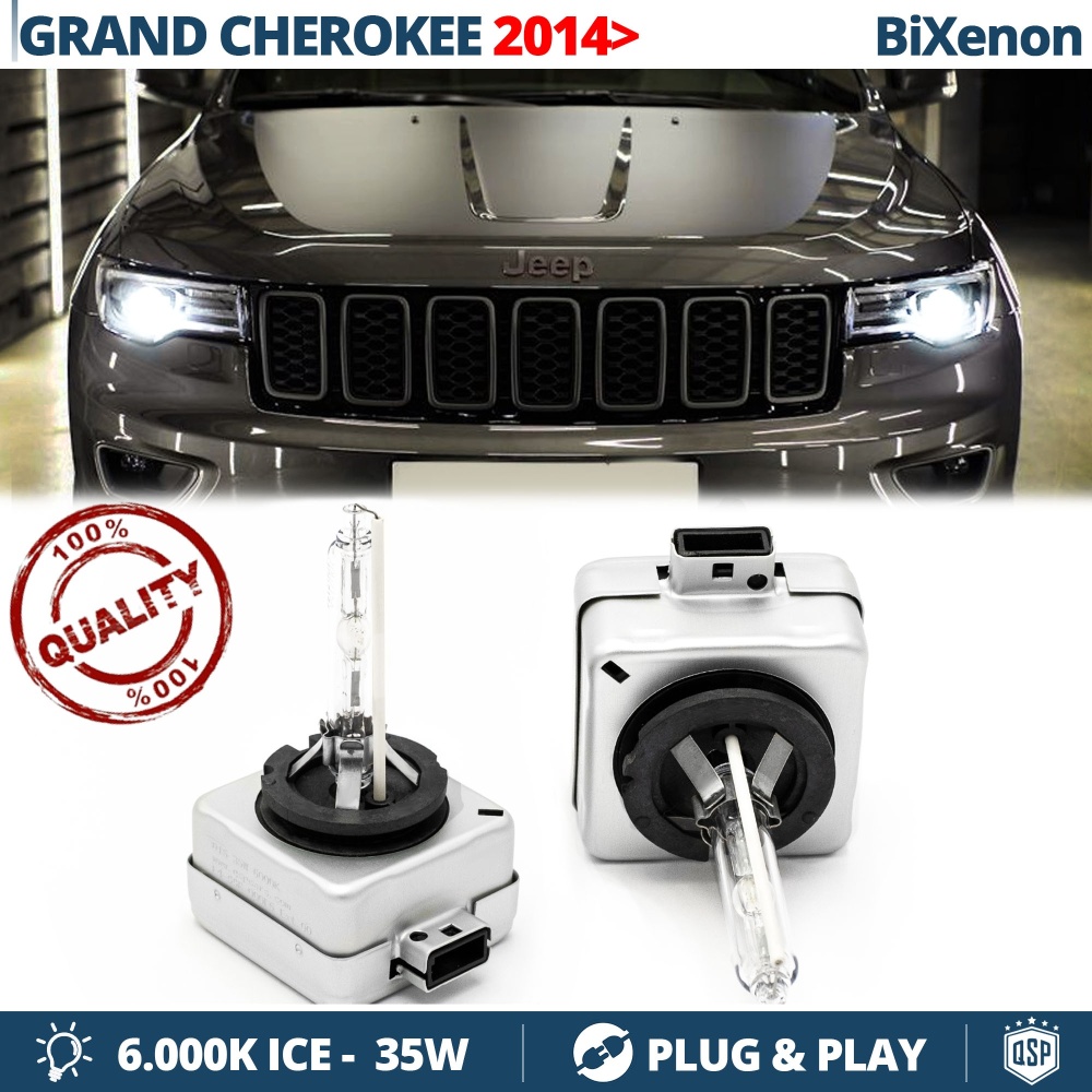 2x Bombillas Bi-Xenon D3S de Repuesto para JEEP GRAND CHEROKEE WK2 FACELIFT 14-21 Luz 6.000K Blanco Frio Lámpara 35W