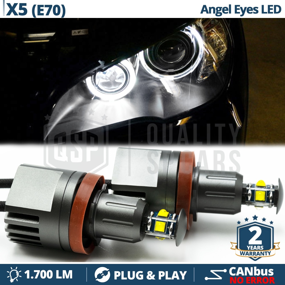 ANGEL EYES LED H8 Para BMW SERIE X5 E70 | Luces de Posición Blancas 40W CANbus NO ERROR
