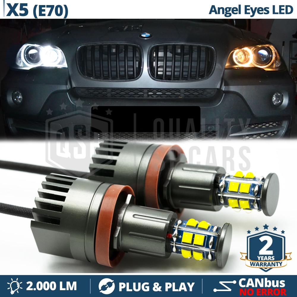 H8 LED ANGEL EYES For BMW X5 E70 | White Parking Lights 120W CANbus ERROR FREE